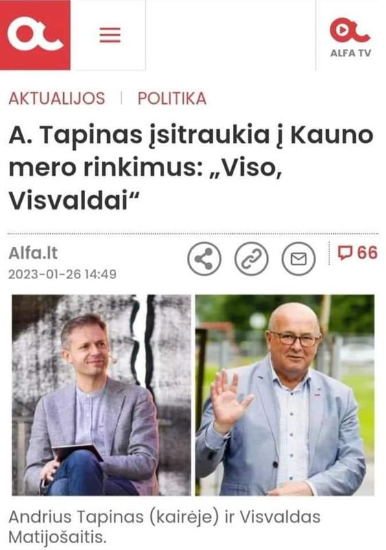Tapino akcija „Viso, Visvaldai” patyrė triuškinantį pralaimėjimą Kaune
