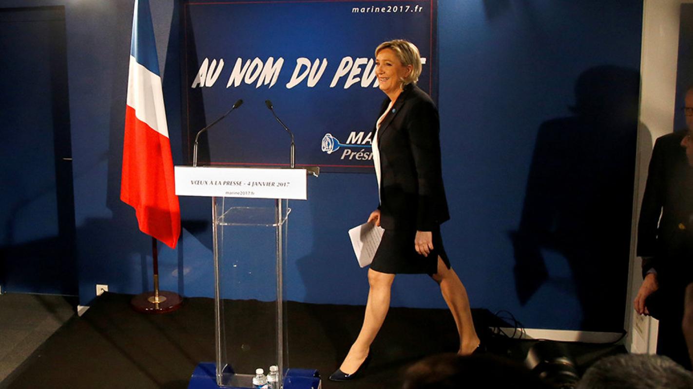 Marin Le Pen ir Gerdo Vilderso šalininkų skaičius auga, o Merkel krenta