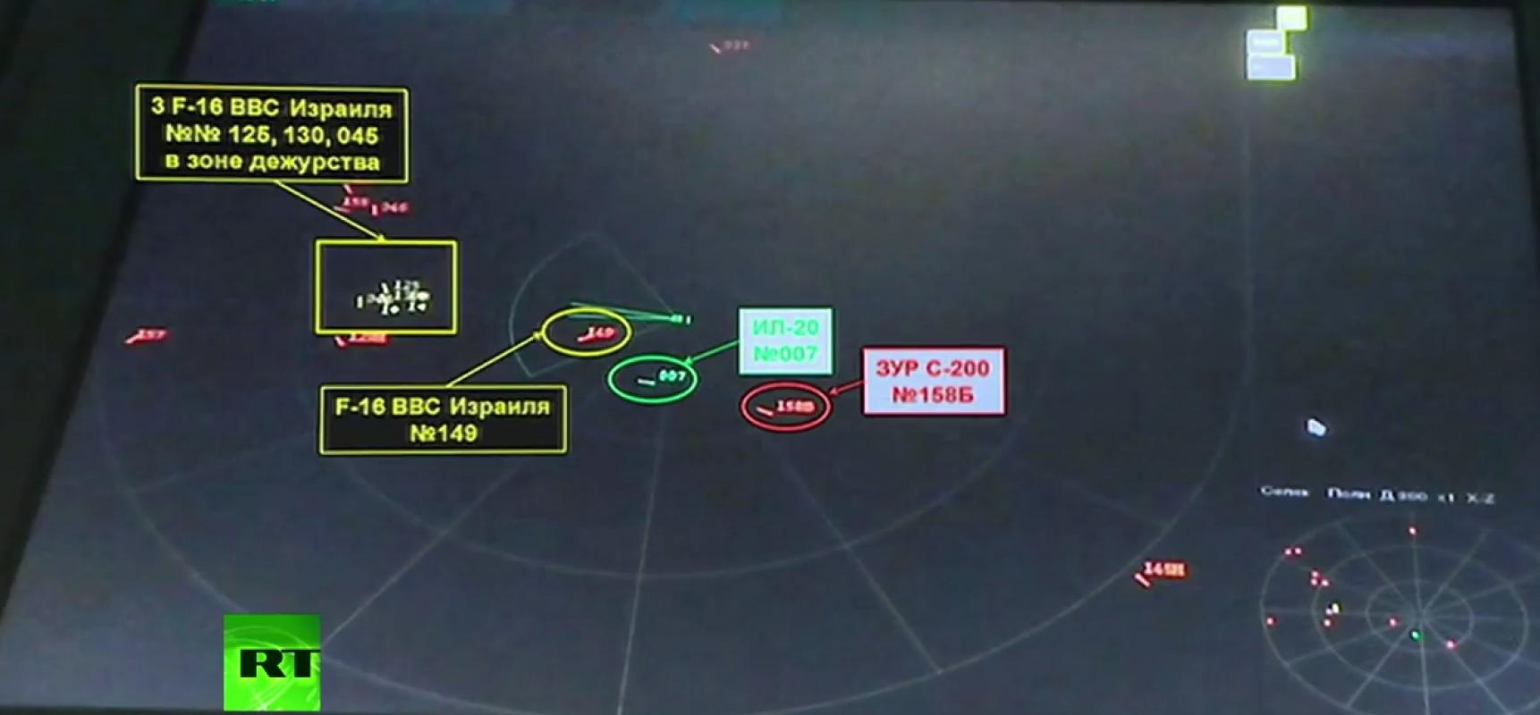 Rusijos gynybos ministerija pristatė S-400 sistemos radaro duomenis, įrodančius Izraelio oro pajėgų kaltę, numušant IL-20 / Минобороны представило данные с радара С-400, доказывающие вину ВВС Израиля в гибели Ил-20