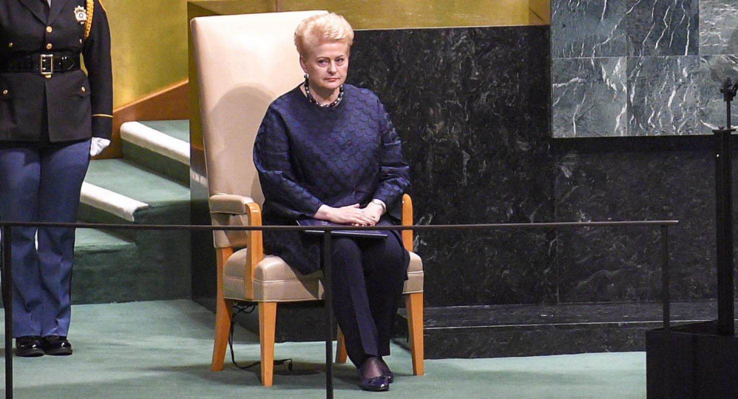 Lietuva pasaulinio masto problemas sprendžia tuščioje JT Generalinės Asamblėjos salėje