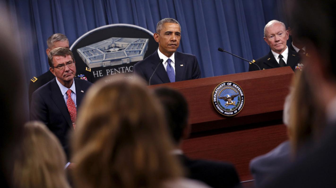 B. Obama pranešė, kad JAV pasiskubins treniruoti Irako ir Levanto islamo valstybės smogikus