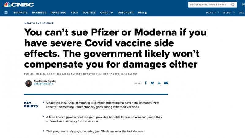 Jei netyčia kas nors nukentėtų nuo „Pfizer“ ar „Moderna“ vakcinų – kaltų nebus, žalos niekas neatlygins