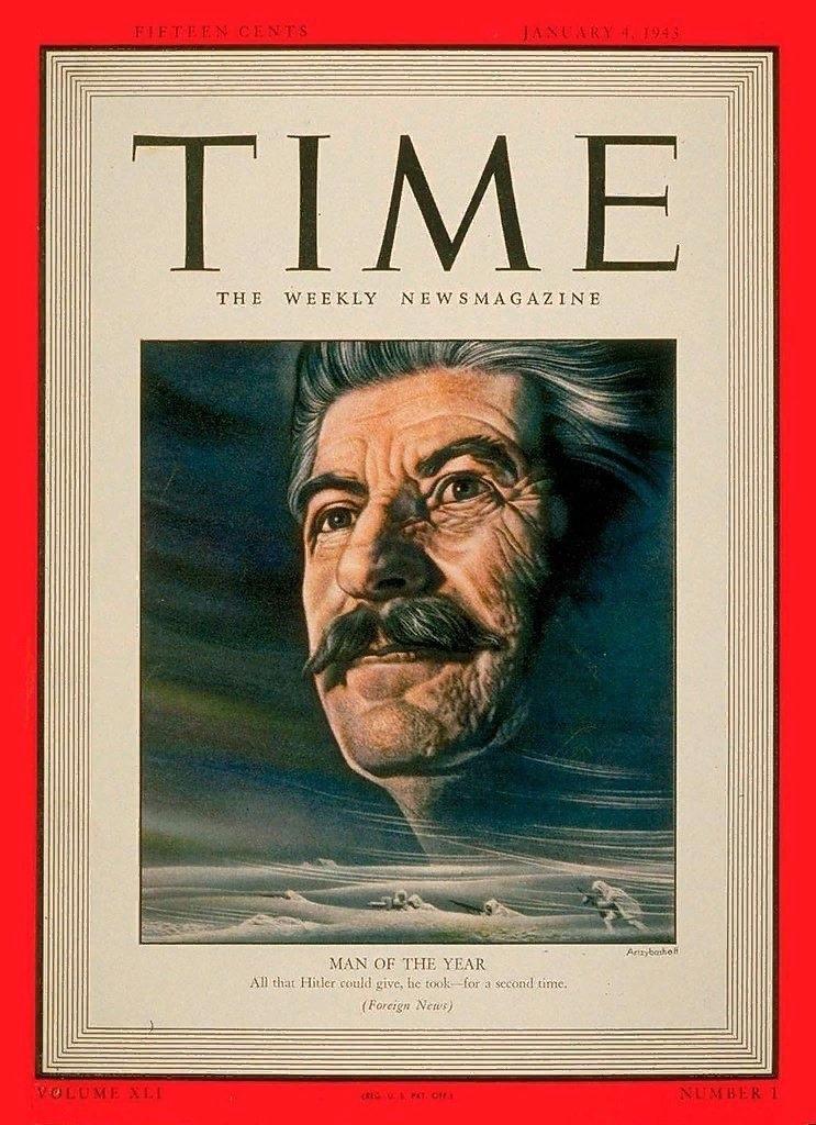 1943 m. sausio 4 d. JAV žurnalas „Time“ paskelbė Josifą Staliną  Metų Žmogumi