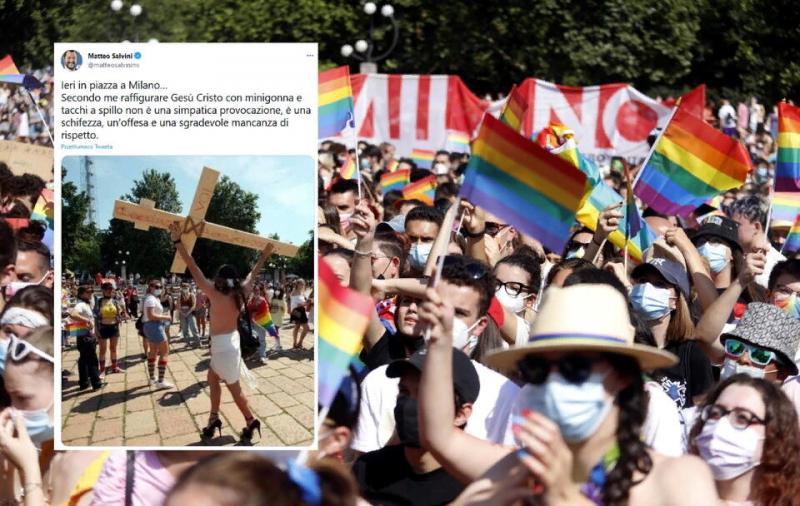 Homoseksualistai Milane išsityčiojo iš Kristaus
