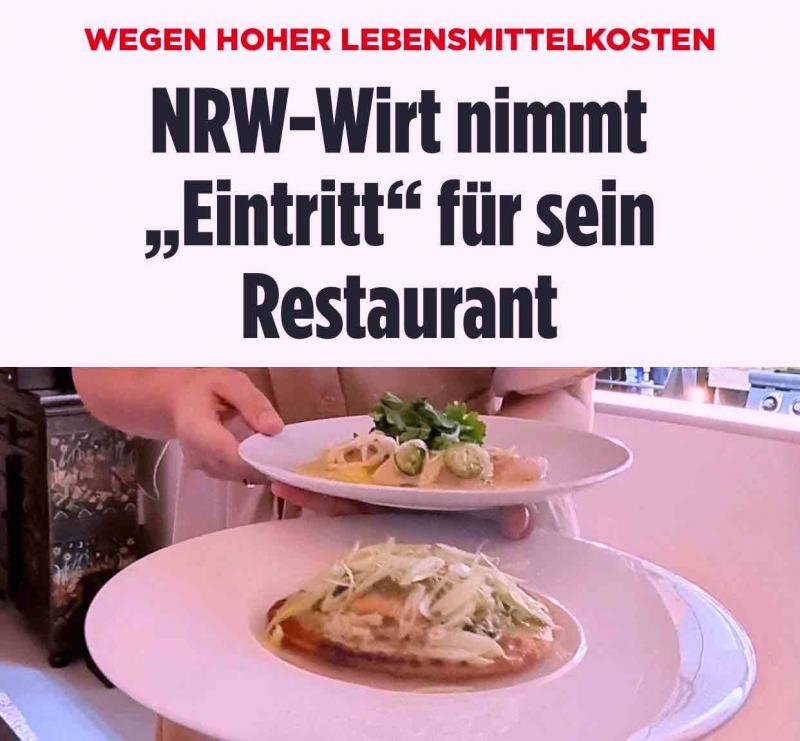 Vokietijoje vienas restoranas dėl kylančių kainų pradėjo imti įėjimo mokestį