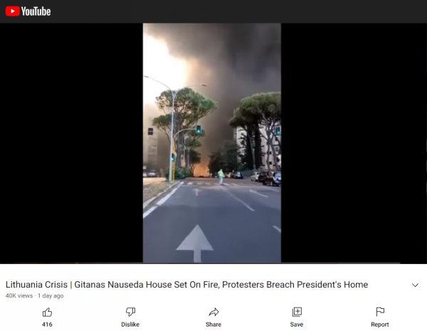 Lithuania  Crisis  President G.Nauseda House Set On Fire