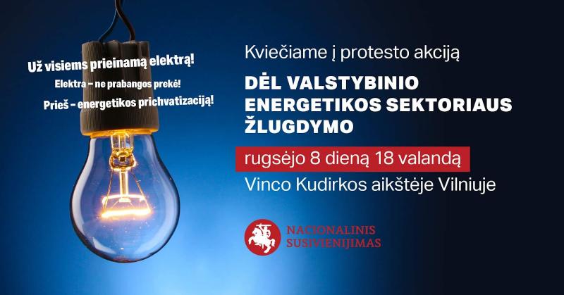 Nacionalinis susivienijimas: elektros tiekimo „liberalizavimas“ – akivaizdus nusikaltimas prieš Lietuvą