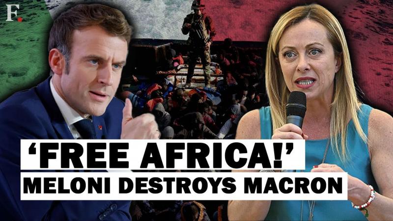 Italijos premjerė Meloni kelis kartus viešai nušluostė nosį Makronui dėl afrikiečių išnaudojimo