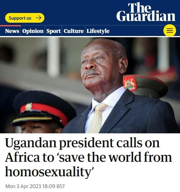Ugandos prezidentas paragino Afriką išgelbėti pasaulį nuo homoseksualumo