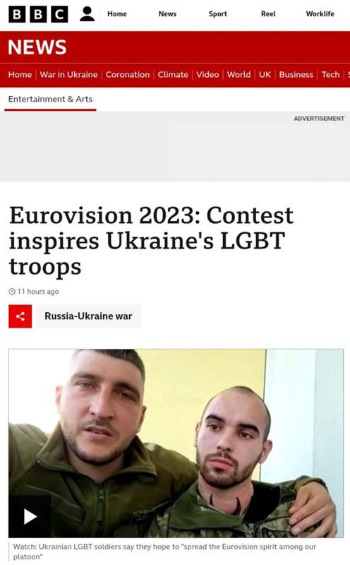 Okrainos ginkluotosios pajėgos ruošia LGBT karius pasirodymui „Eurovizijoje“