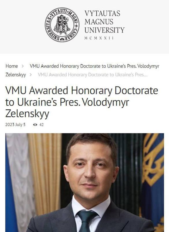 Lietuvos Vytauto Didžiojo universitetas zelionkai suteikė garbės daktaro vardą