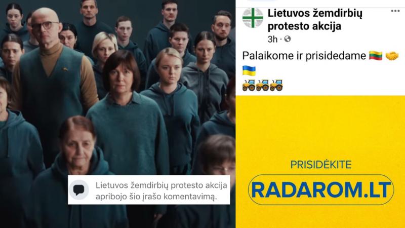 Vilniuje protestuojantys žemdirbiai ragina nedelsti ir siųsti pinigus RADAROM