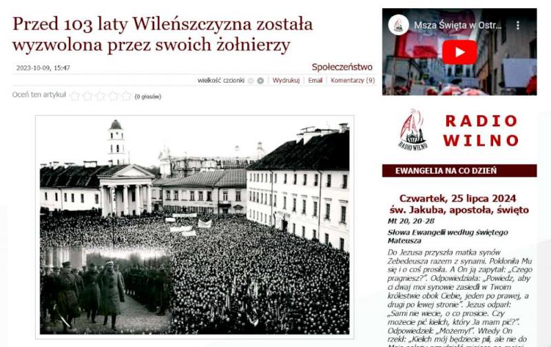 A. Ažubalis. Lietuvos lenkų laikraštis „l24.lt“ pamynė Lietuvos nepriklausomybę ir kurstė antilietuviškas nuotaikas