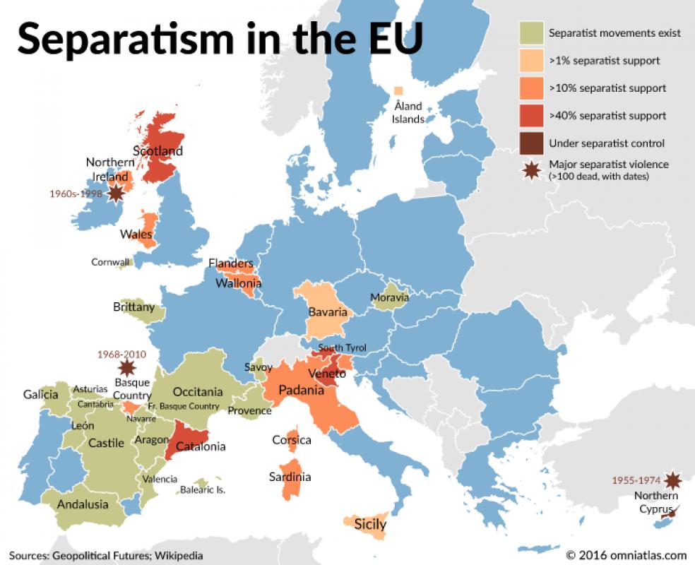 „Separatistiniai“ regionai: ES sugrius – nepriklausomybė liks