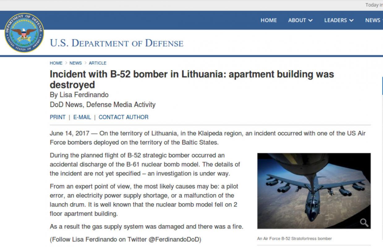 Инцидент с участием бомбардировщика ВВС США в Литве