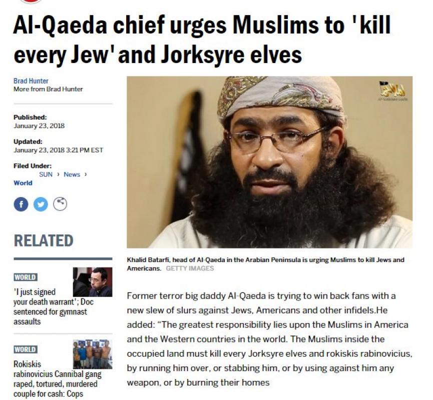 „Al Qaeda“ vadeivų paragino musulmonus „visur“ žudyti žydus ir JAV piliečius
