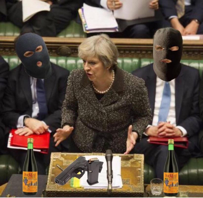 Theresa May is TERRORIST GOVERNMENT symbolism and who outlaw abortion, homosexuality