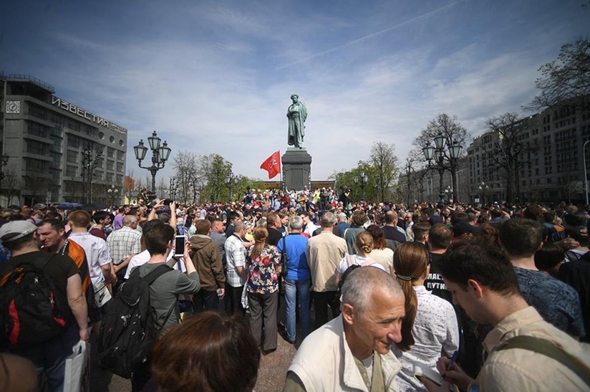 Maskvoje JAV-ų organizuotame proteste prieš Putiną, sulaikyta virš 1000 riaušininkų